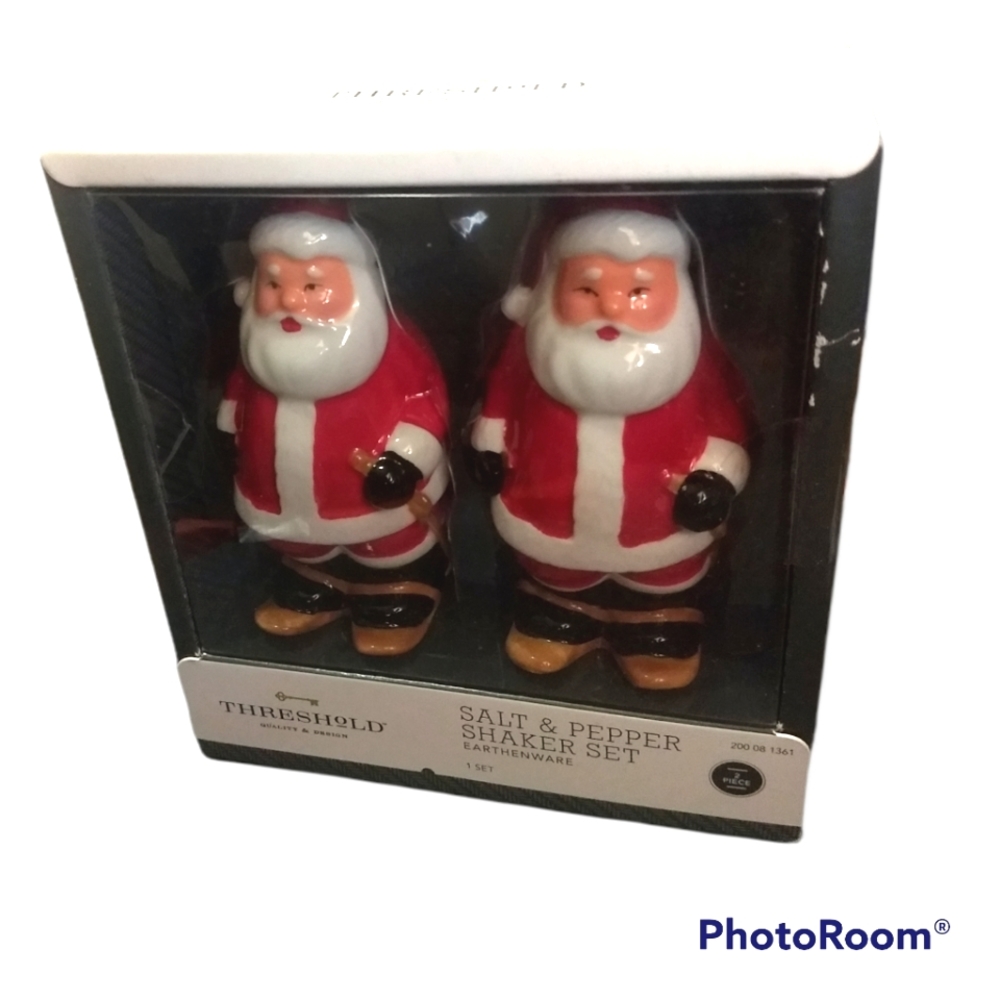 Threshold Santa Salt & Pepper Shakers, New in Box
